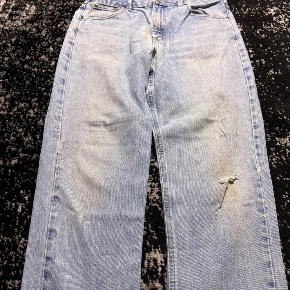 Carhartt B18 STW Traditional Fit Light Wash Denim Jeans Mens 36x30 Distressed